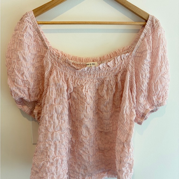 cloth & stone Tops - Anthropologie Cloth & Stone Blush Striped Blouse